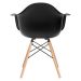 Mesa redonda Eames 80 cm + 4 cadeiras Eiffel DAW Mesa preto com cadeiras preto