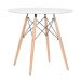 Mesa redonda Eames 80 cm branco + 2 cadeiras estofadas Eiffel Botonê Creme