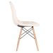 Mesa redonda Eames 80 cm branco + 2 cadeiras estofadas Eiffel Botonê Creme