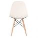 Mesa redonda Eames 80 cm branco + 2 cadeiras estofadas Eiffel Botonê Creme