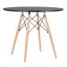 Mesa redonda Eames 90 cm + 4 cadeiras Eiffel DAW Mesa preto com cadeiras rosa pink
