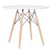 Mesa redonda Eames 90 cm branco + 4 cadeiras estofadas Eiffel Botonê Vinho