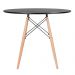 Mesa redonda Eames 90 cm preto + 4 cadeiras estofadas Eiffel Botonê Vinho