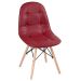 Mesa redonda Eames 90 cm preto + 4 cadeiras estofadas Eiffel Botonê Vinho