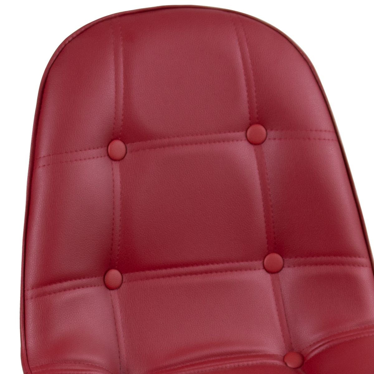 Mesa redonda Eames 90 cm preto + 4 cadeiras estofadas Eiffel Botonê Vinho