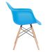 Mesa redonda Eames com tampo de vidro 100 cm + 4 cadeiras Eiffel DAW Azul céu