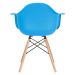 Mesa redonda Eames com tampo de vidro 100 cm + 4 cadeiras Eiffel DAW Azul céu