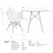 Mesa redonda Eames com tampo de vidro 100 cm + 4 cadeiras Eiffel DAW Azul céu