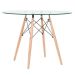 Mesa redonda Eames com tampo de vidro 100 cm + 4 cadeiras Eiffel DAW Nude