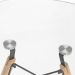 Mesa redonda Eames com tampo de vidro 100 cm + 4 cadeiras Eiffel DAW Nude