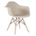 Mesa redonda Eames com tampo de vidro 100 cm + 4 cadeiras Eiffel DAW Nude