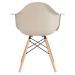 Mesa redonda Eames com tampo de vidro 100 cm + 4 cadeiras Eiffel DAW Nude