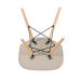 Mesa redonda Eames com tampo de vidro 100 cm + 4 cadeiras Eiffel DSW Nude
