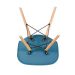 Mesa redonda Eames com tampo de vidro 100 cm + 4 cadeiras Eiffel DSW Turquesa