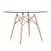 Mesa redonda Eames com tampo de vidro 120 cm + 5 cadeiras Eiffel DAW Rosa pink