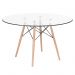 Mesa redonda Eames com tampo de vidro 120 cm + 5 cadeiras Eiffel DAW Rosa pink