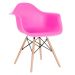 Mesa redonda Eames com tampo de vidro 120 cm + 5 cadeiras Eiffel DAW Rosa pink