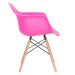 Mesa redonda Eames com tampo de vidro 120 cm + 5 cadeiras Eiffel DAW Rosa pink