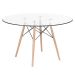Mesa redonda Eames com tampo de vidro 120 cm + 5 cadeiras Eiffel DSW Vermelho
