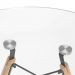 Mesa redonda Eames com tampo de vidro 120 cm + 5 cadeiras Eiffel DSW Vermelho