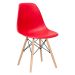 Mesa redonda Eames com tampo de vidro 120 cm + 5 cadeiras Eiffel DSW Vermelho