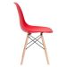 Mesa redonda Eames com tampo de vidro 120 cm + 5 cadeiras Eiffel DSW Vermelho