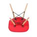 Mesa redonda Eames com tampo de vidro 120 cm + 5 cadeiras Eiffel DSW Vermelho