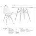 Mesa redonda Eames com tampo de vidro 120 cm + 5 cadeiras Eiffel DSW Vermelho