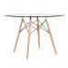 Mesa redonda Eames com tampo de vidro 120 cm + 6 cadeiras Eiffel DAW Branco