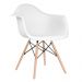 Mesa redonda Eames com tampo de vidro 120 cm + 6 cadeiras Eiffel DAW Branco
