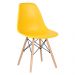Mesa redonda Eames com tampo de vidro 70 cm + 4 cadeiras Eiffel DSW Amarelo