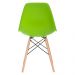 Mesa redonda Eames com tampo de vidro 70 cm + 4 cadeiras Eiffel DSW Verde claro