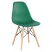 Mesa redonda Eames com tampo de vidro 70 cm + 4 cadeiras Eiffel DSW Verde escuro