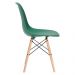 Mesa redonda Eames com tampo de vidro 70 cm + 4 cadeiras Eiffel DSW Verde escuro