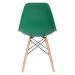 Mesa redonda Eames com tampo de vidro 70 cm + 4 cadeiras Eiffel DSW Verde escuro