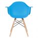Mesa redonda Eames com tampo de vidro 80 cm + 4 cadeiras Eiffel DAW Azul céu