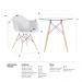 Mesa redonda Eames com tampo de vidro 80 cm + 4 cadeiras Eiffel DAW Cinza claro
