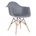 Mesa redonda Eames com tampo de vidro 80 cm + 4 cadeiras Eiffel DAW Cinza escuro