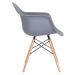 Mesa redonda Eames com tampo de vidro 80 cm + 4 cadeiras Eiffel DAW Cinza escuro