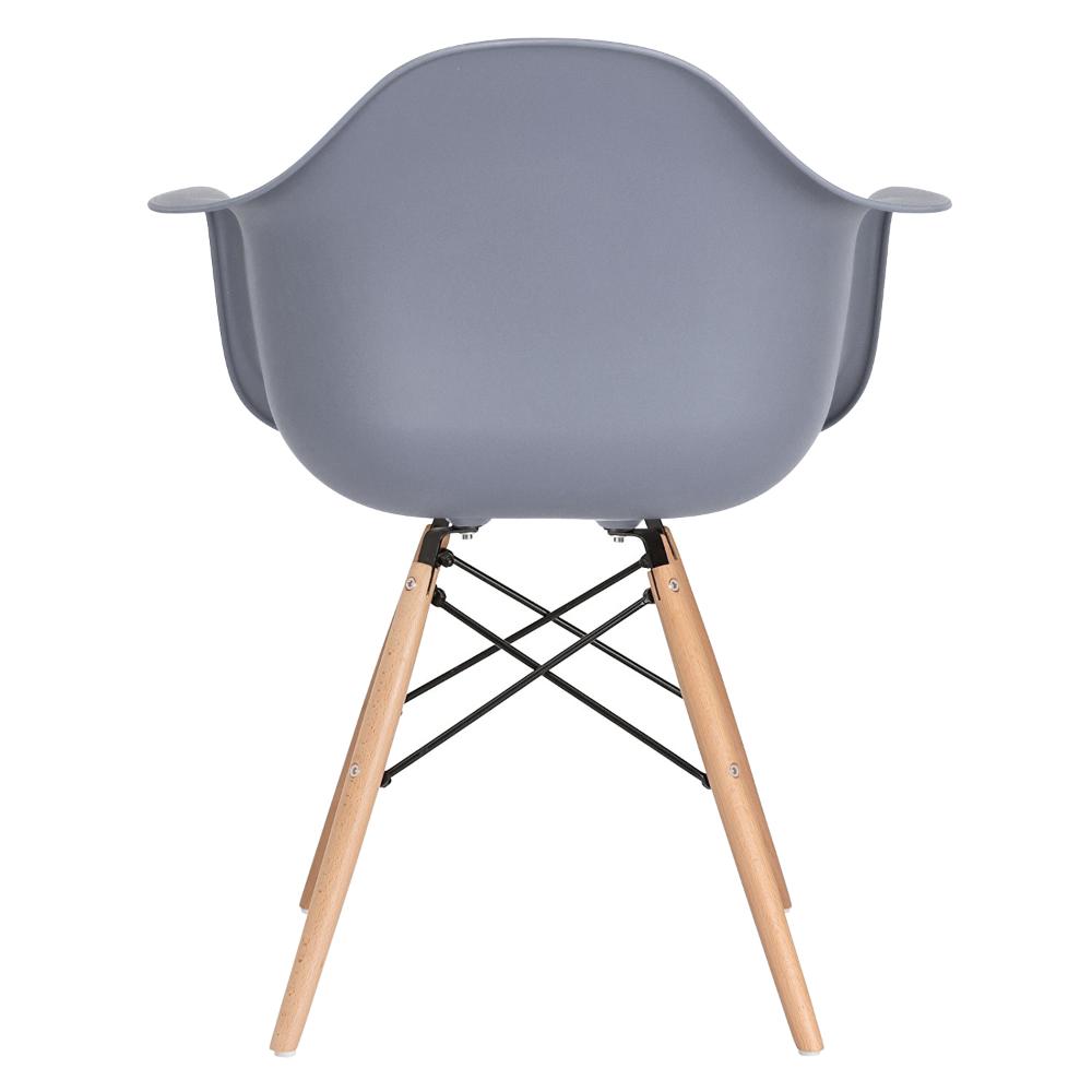 Mesa redonda Eames com tampo de vidro 80 cm + 4 cadeiras Eiffel DAW Cinza escuro