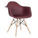 Mesa redonda Eames com tampo de vidro 80 cm + 4 cadeiras Eiffel DAW Marrom
