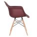 Mesa redonda Eames com tampo de vidro 80 cm + 4 cadeiras Eiffel DAW Marrom