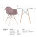 Mesa redonda Eames com tampo de vidro 80 cm + 4 cadeiras Eiffel DAW Marrom