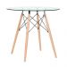 Mesa redonda Eames com tampo de vidro 80 cm + 4 cadeiras Eiffel DAW Nude