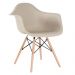 Mesa redonda Eames com tampo de vidro 80 cm + 4 cadeiras Eiffel DAW Nude