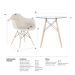 Mesa redonda Eames com tampo de vidro 80 cm + 4 cadeiras Eiffel DAW Nude