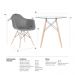 Mesa redonda Eames com tampo de vidro 80 cm + 4 cadeiras Eiffel DAW Preto
