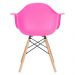 Mesa redonda Eames com tampo de vidro 80 cm + 4 cadeiras Eiffel DAW Rosa pink