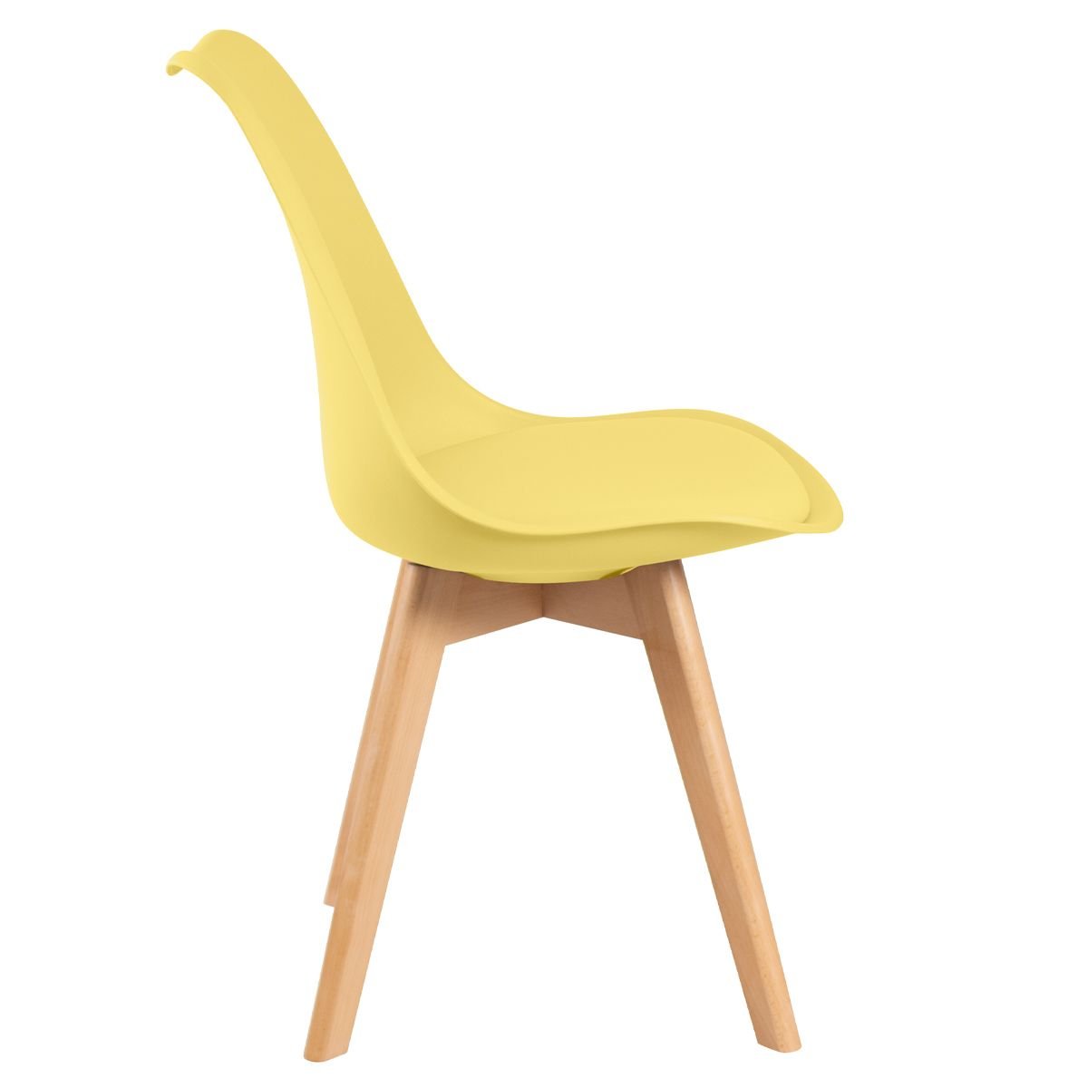 Mesa redonda jantar cozinha com tampo de vidro 70 cm + 2 cadeiras estofadas Leda Amarelo