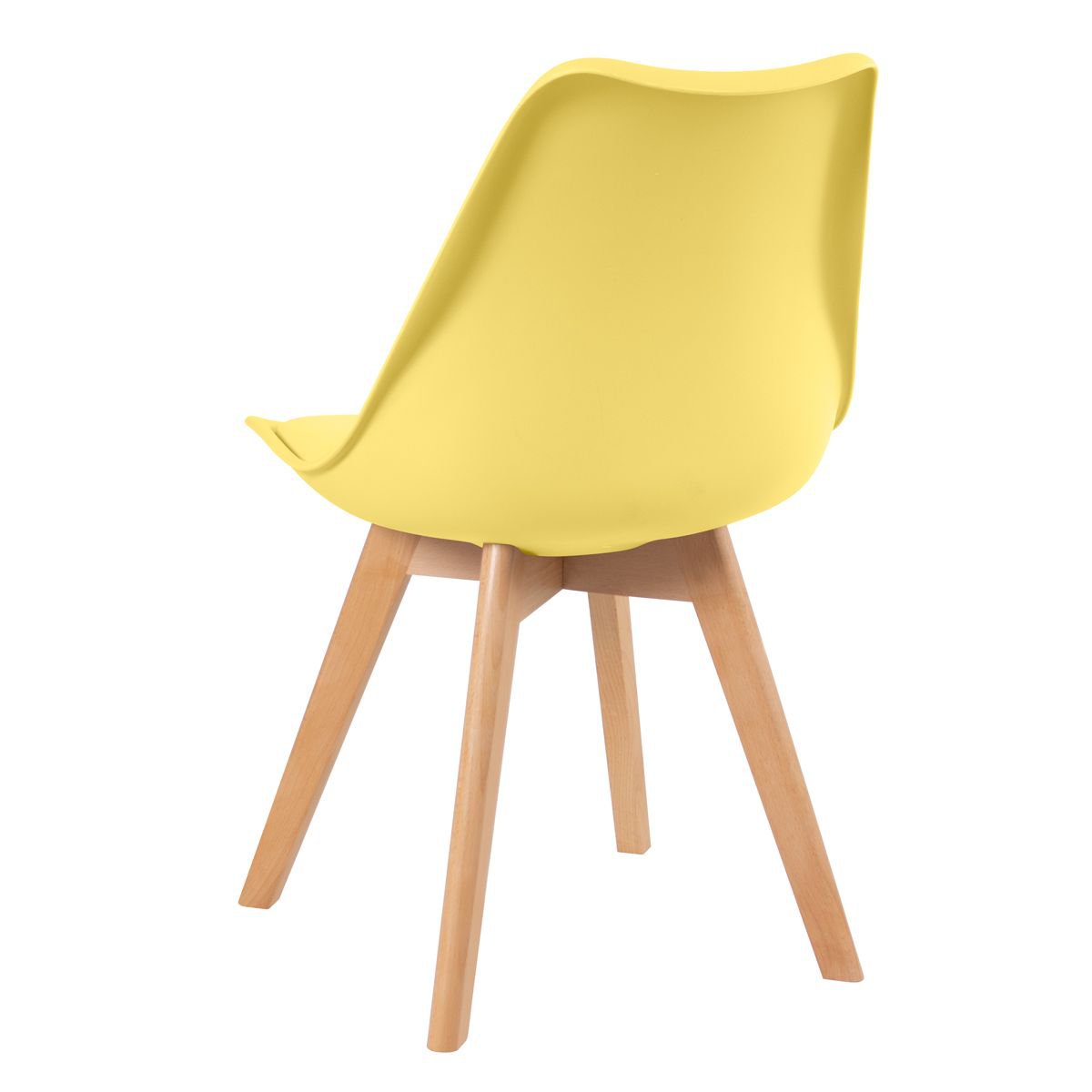 Mesa redonda jantar cozinha com tampo de vidro 70 cm + 2 cadeiras estofadas Leda Amarelo